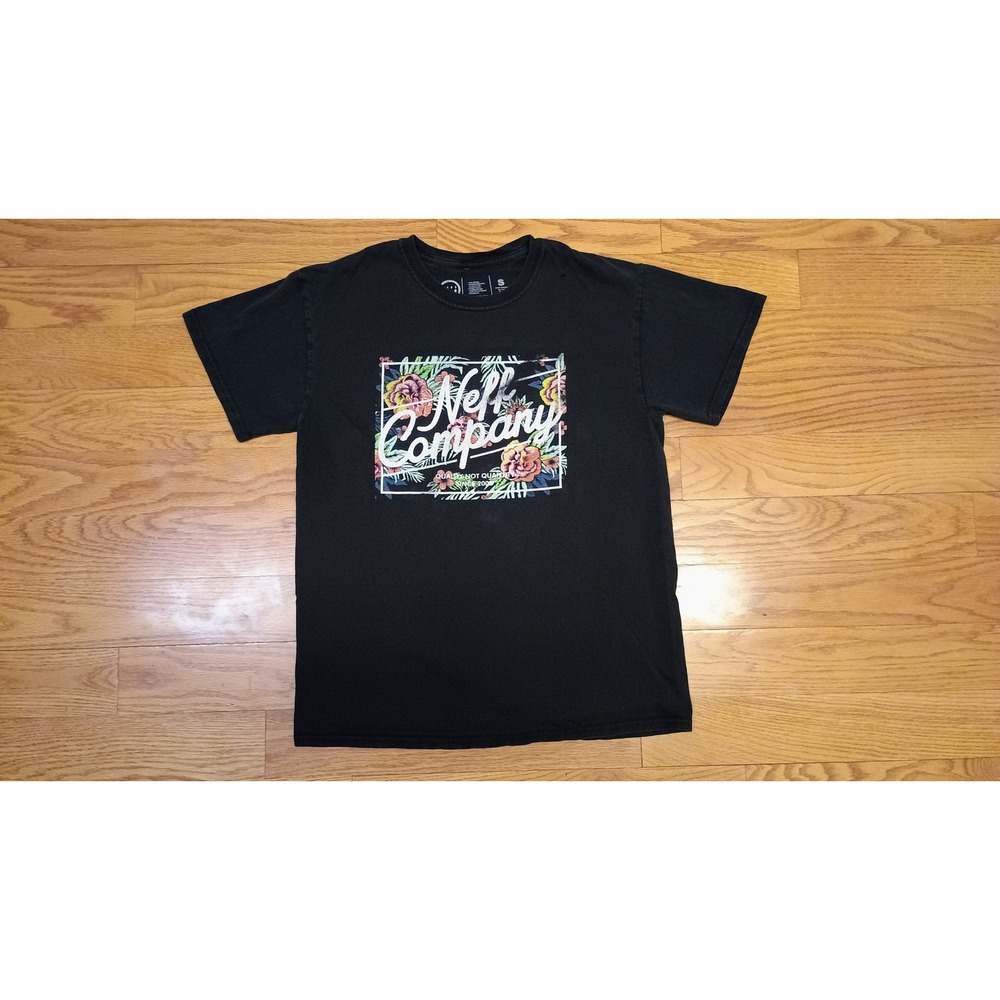 NEFF‎ Company Black T Shirt Floral Graphic Print Men's Size Small